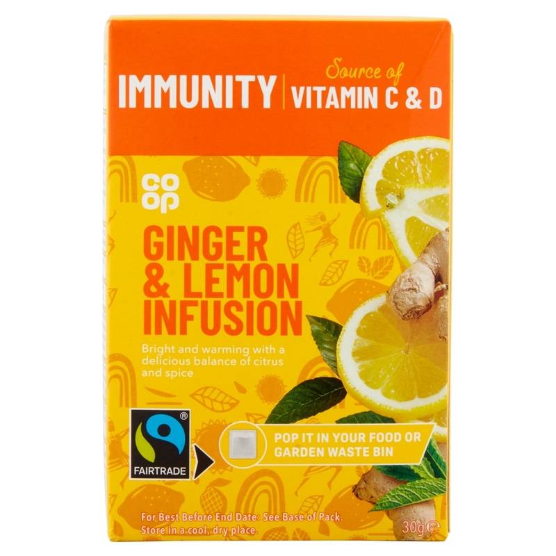 Thé Immunité Citron & Gingembre Co-op Thé Immunité Citron & Gingembre Co-op