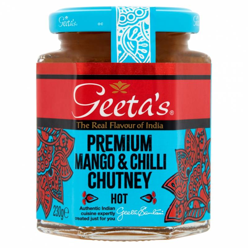 Chutney Mangue & Piment Hot Geeta's -Geeta's Premium Mango & Chilli Chutney Hot Chutney Mangue & Piment Hot Geeta's -Geeta's Premium Mango & Chilli Chutney Hot